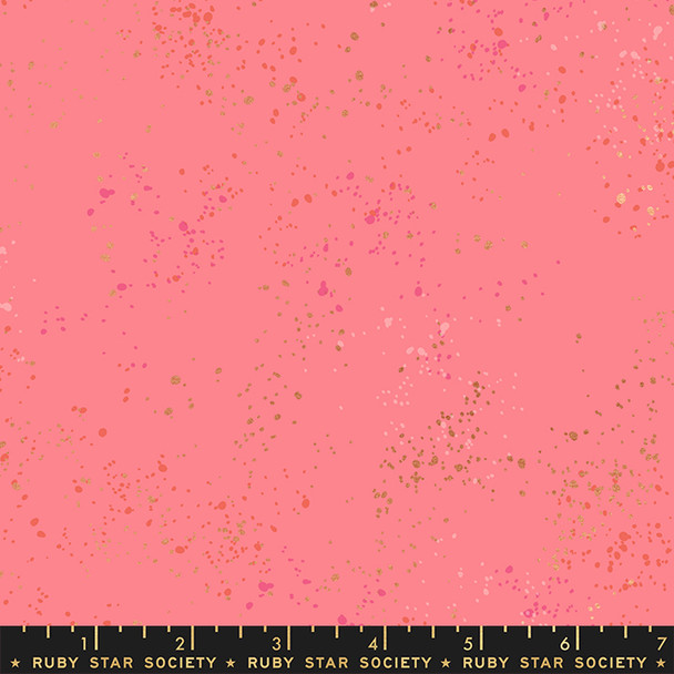 Sorbet Pink Metallic Speckled fabric - Ruby Star Society quilt 