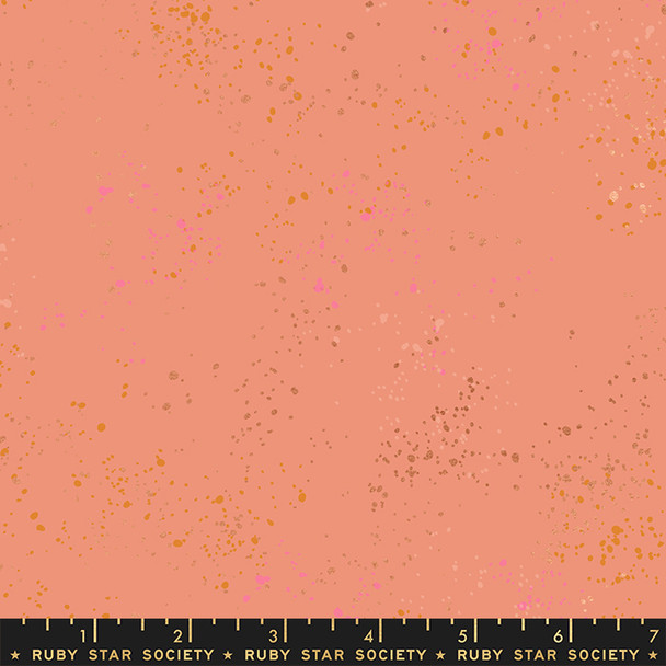 Melon Pink Metallic Speckled cotton fabric - Ruby Star Society quilting