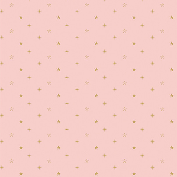 Pink Gold Star fabric - Starry Sky Sweet AGF Christmas in the City QTR YD