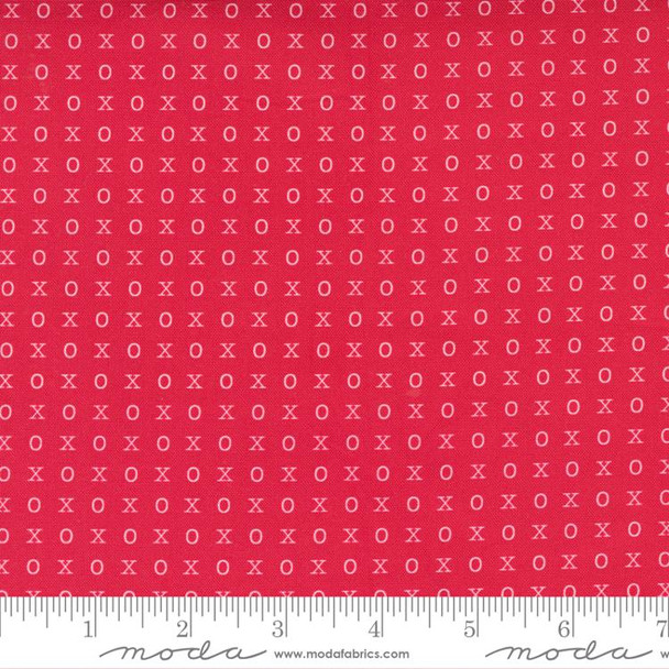 XOXO Basic Novelty Text Type cotton fabric - Moda Fabrics Holiday Love QTR YD