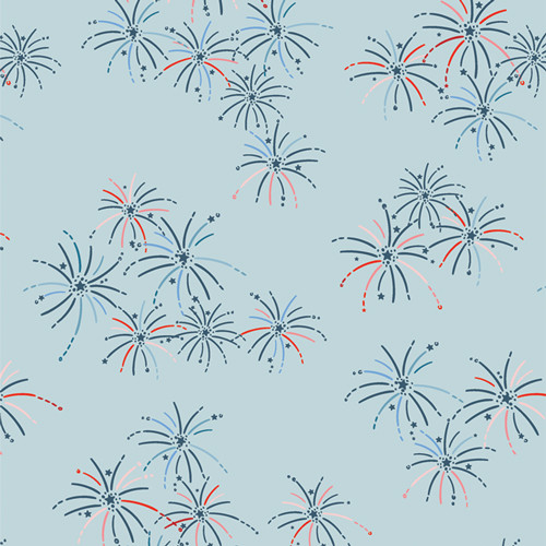 Fireworks Patriotic cotton fabric - AGF Bloomin' America Sold by the 1/4 yard