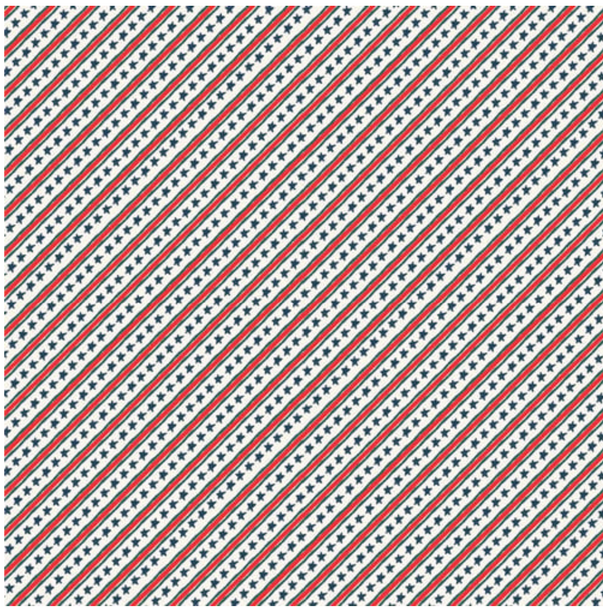 Red Stars & Stripes cotton fabric - AGF Bloomin' America Sold by the yard