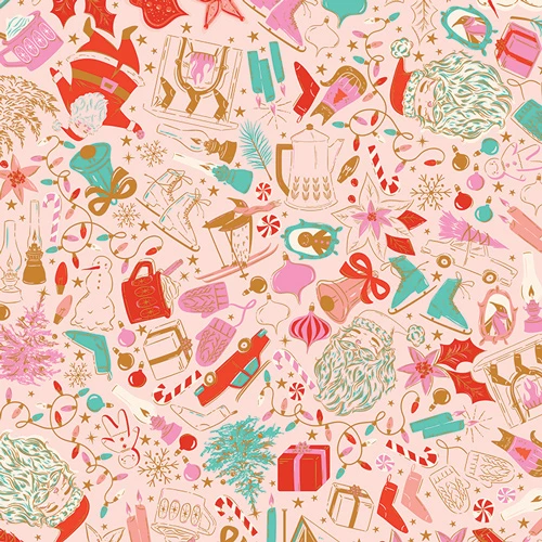 Decked and Dazzled cotton quilt fabric - AGF Christmas in Color Sold by the Quarter Yard