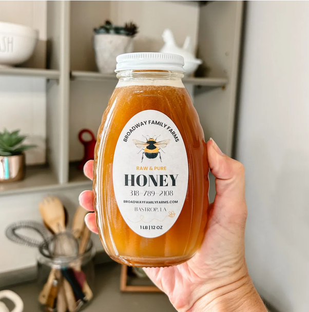 Raw Pure Honey 1 lb glass jar