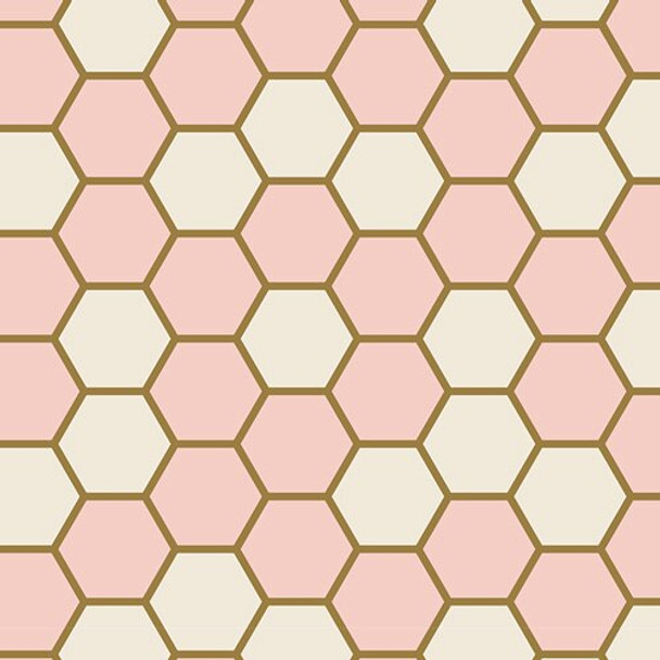 Hexagon Rose cotton fabrics design