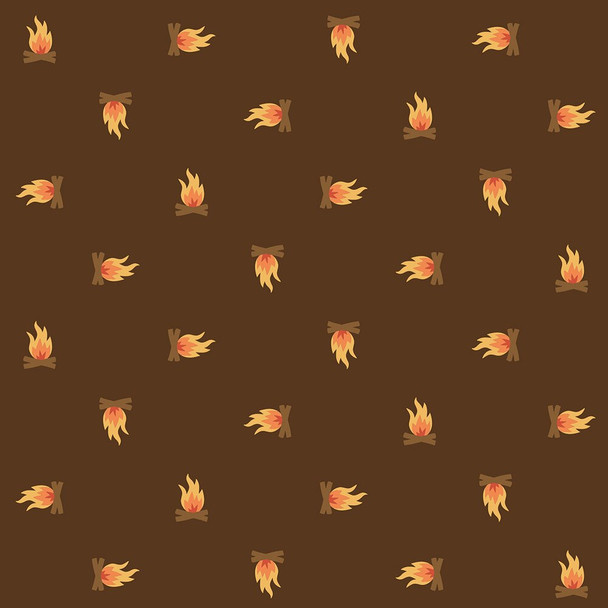 Campfire brown camping Fabrics design