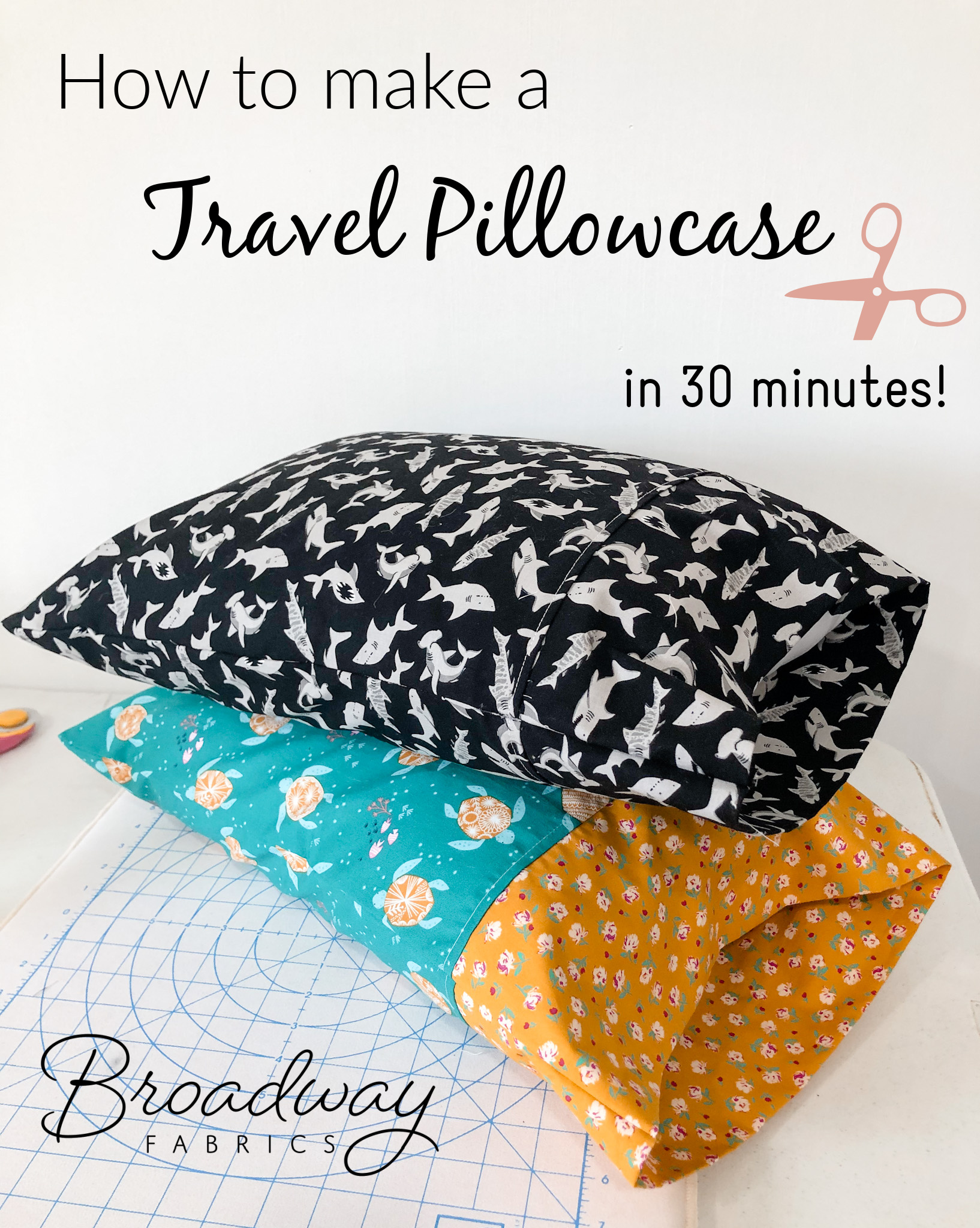 Easy Travel Pillowcase Tutorial with french seams! Broadway Fabrics