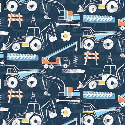 Navy Construction Equipment Fabric Cotton Fabrics