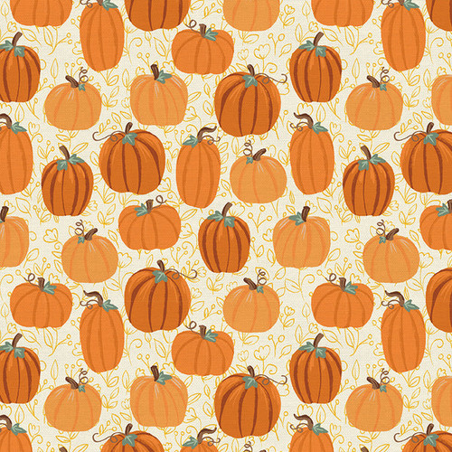 Orange pumpkins fall fabric - Fall Harvest Paintbrush Studio quilt