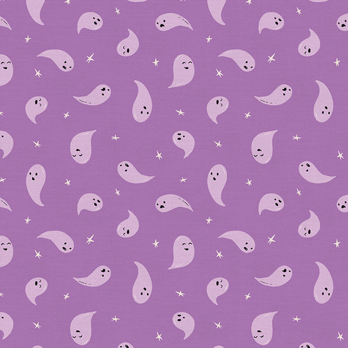 Purple Ghosts Halloween quilting cotton fabric - PBS Fabrics sold by ...