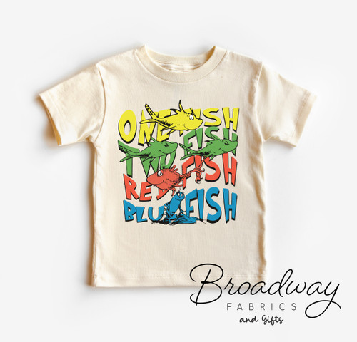 One Fish Two Fish Red Blue Fish Dr Seuss kids shirt - Bella Canvas ...