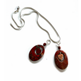 Red Jasper Heart Fidget Spinner Necklace