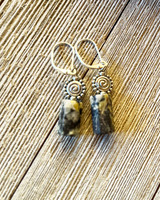 ocean jasper earrings with  swirl topper