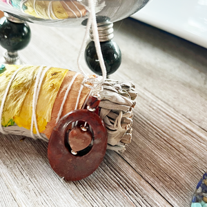 Red Jasper Heart Fidget Spinner Necklace