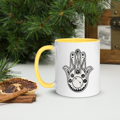 Aries Zodiac Sign Hamsa Mug