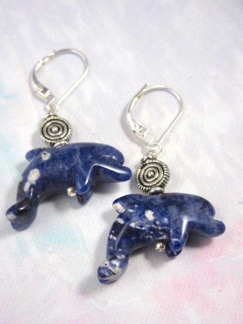 SODALITE DOLPHIN EARRING