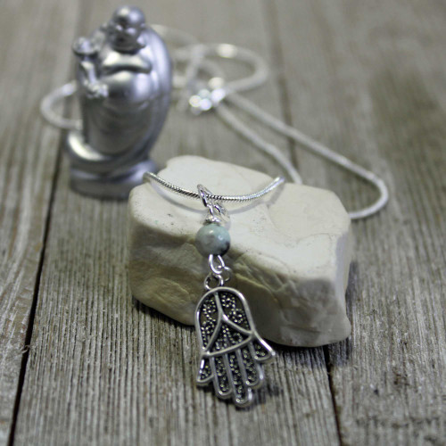 Hamsa and Jasper Jewelry Set