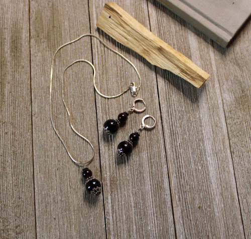 garnet jewelry set