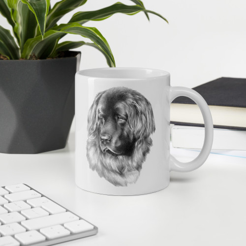 Newfoundland Dog Mug on White