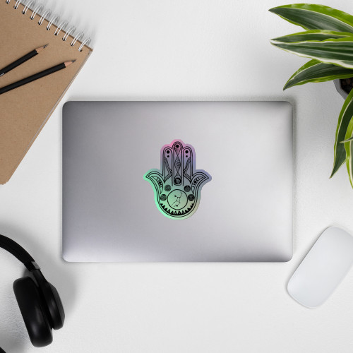 Virgo Zodiac Sign Hamsa Hand Holographic Sticker