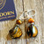 Deep Brown Mermaid Scale Pearl and Shell Earrings