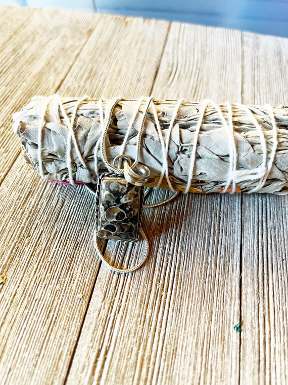 fossil jasper pendant