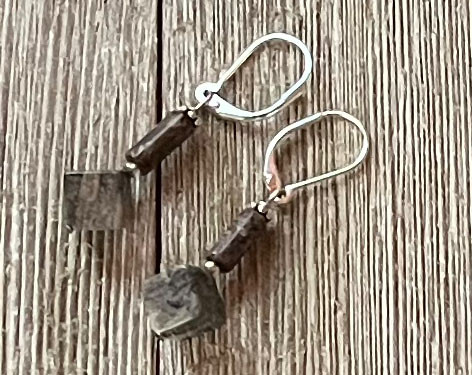 jasper cube earrings