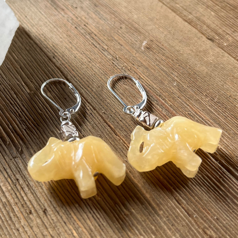 Citrine elephant earrings