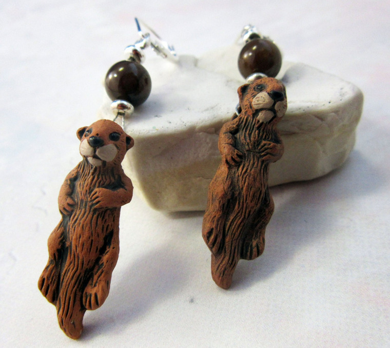 otter earrings