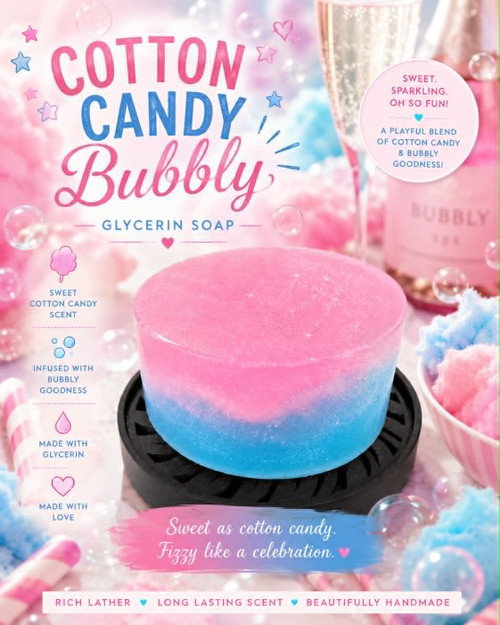 Cotton Candy Bubbly Glycerin Soap