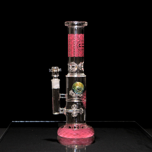 Diamond Base Double Spore Large Water Pipe by Arcatek Glass