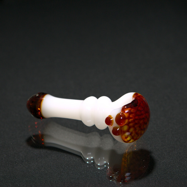 White w/ Honeycomb Medium Hand Pipe