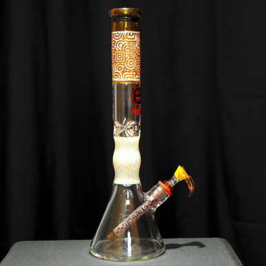 Large Electroplated Pattern Beaker Water Pipe, City of Vapors