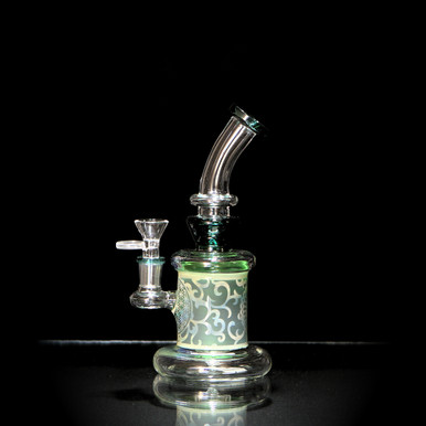 Sand Blasted Aztec Pattern Bong, RYO Tasteful Tobacco