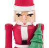 Authentic German Nutcrackers ON SALE! | Features hand-painted, traditional Santa Claus attire including classic red and white coat, handcrafted wooden tree and bag with a wooden lever on back that opens and closes mouth. | The Mini Santa Claus, 5" 074/N/080/D | Handmade in the Erzgebirge region of Seiffen, Germany | Lindenhaus Imports in Helen, Ga