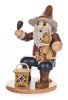 Authentic German Smokers ON SALE | FRONT: This wichtel (German for gnome) has the cutest, handcarved teddy bear and lantern to keep him company. He is sure to bring joy and fun to your home! | The Wichtel (Gnome), 8" 146/S/1856/D | Lindenhaus Imports in Helen, Ga