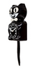 Side view of The Original Kit-Cat Klock® features classic bow tie design, moving eyes, and wagging tail