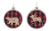 Plaid Wooden Wildlife Ornament D3416