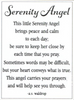 Serenity Stone Angel Poem Card