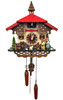 Rolling Pin Musical Quartz Chalet with Red Roof and Bell Tower German Cuckoo Clock 45015QM