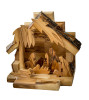 Olivewood from the Holy Land ON SALE | One Piece Nativity Set with Silhouette Figures | Lindenhaus Imports in Helen, GA