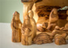 Olivewood from the Holy Land ON SALE | Olivewood Solid Branch Stable with Modern Nativity Set | Lindenhaus Imports in Helen, GA