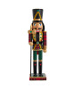 Kurt S. Adler Exclusive Nutcracker Collection ON SALE | Features a green and red jacket with green gemstone accents and green pants. He is holding a gold staff with a green gemstone and is standing on a matching green and red plaid base. || The Plaid Soldier Nutcracker, 15" F22/N/18/KA | Lindenhaus Imports in Helen, Ga