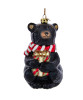 Kurt S. Adler Christmas ON SALE! | Noble Gems™ Glass Black Bear with Gift Ornament | Lindenhaus Imports in Helen, Ga