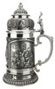 Solid Pewter reproduction in relief of Famous Dutch Painting "Der Papageienkafig" by Jan Steen ("The Parrot Cage") | Part of ARTINA'S 17th Century Masterpiece Collection - Old Dutch Masters Pewter Stein, 0.9L | Lindenhaus Imports in Helen, Ga