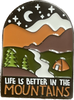 Hat/Lapel Pins ON SALE | 'Life is Better in the Mountains' Hat Pin | Lindenhaus Imports in Helen, Ga