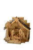Hand-Carved Olivewood from Bethlehem ON SALE | 1-Piece Grotto Nativity with Silhouette Figures Table Piece, 6" | Lindenhaus Imports in Helen, Ga