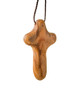 Hand-Carved Olivewood from Israel ON SALE | Mini Holding Cross with Short Cord, 2" | Lindenhaus Imports in Helen, Ga