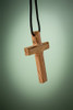 Hand-Carved Olivewood from Israel ON SALE | Wooden Cross Pendant, 3" | Lindenhaus Imports in Helen, Ga