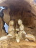 Hand-Carved Olivewood from Israel ON SALE | 1-Piece Solid Branch Grotto with Modern Nativity Figures, 6" | Lindenhaus Imports in Helen, Ga